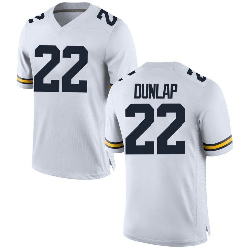 Tavierre Dunlap Michigan Wolverines Youth NCAA #22 White Game Brand Jordan College Stitched Football Jersey WIU6654PP